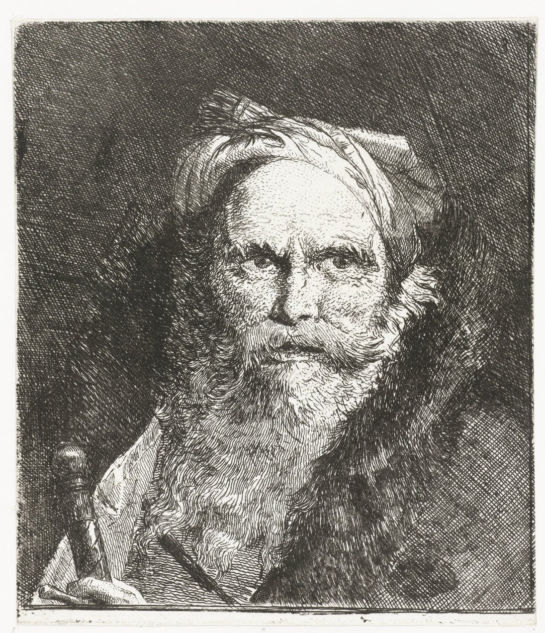 Mand med sværd Samling af hoveder (serietitel) Raccolta di Teste (serietitel) af Giovanni Domenico Tiepolo