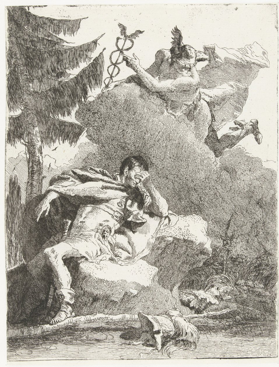 Merkur viser sig for Aeneas i hans drøm af Giovanni Domenico Tiepolo