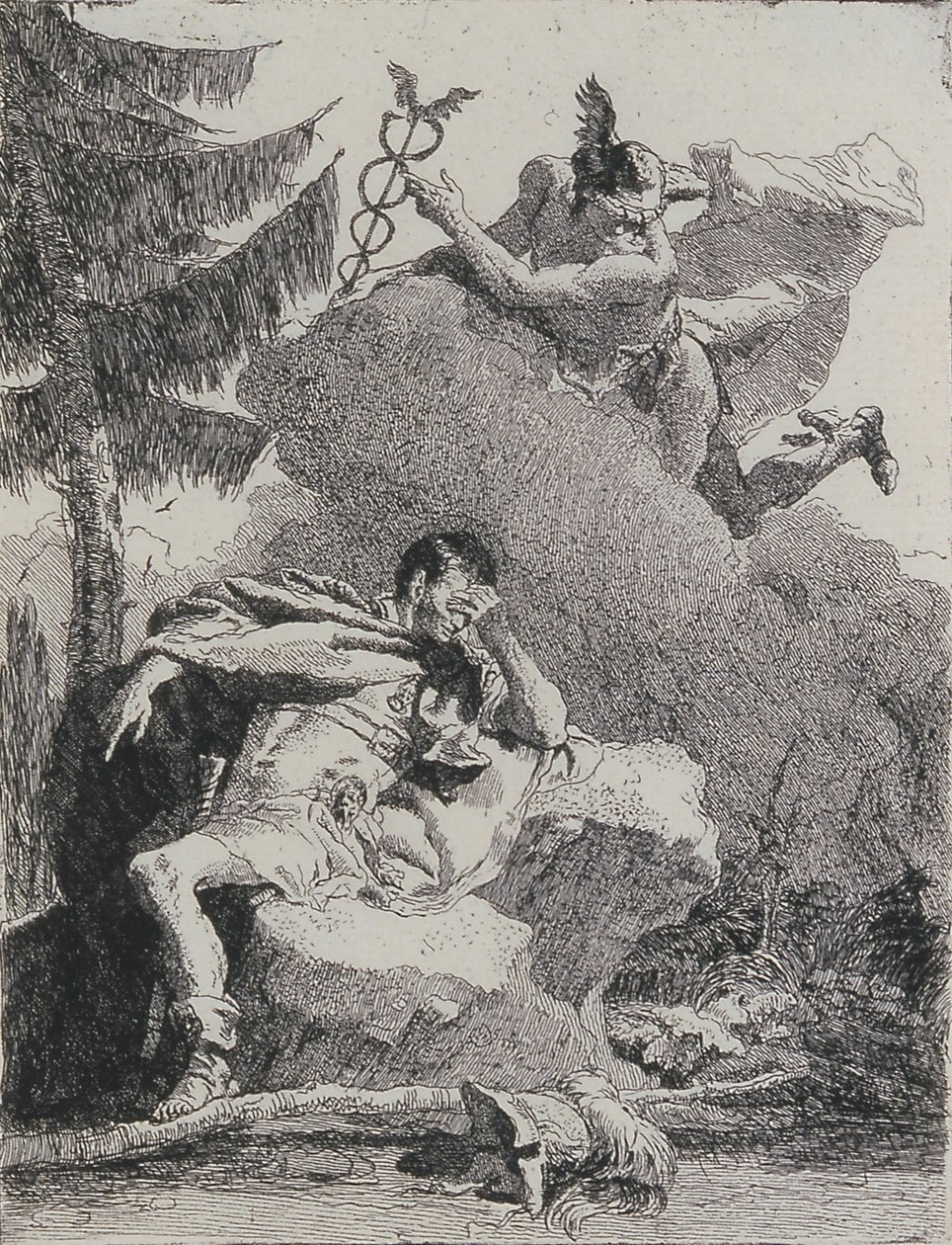 Merkur viser sig for Æneas i en drøm, 1757. af Giovanni Domenico Tiepolo