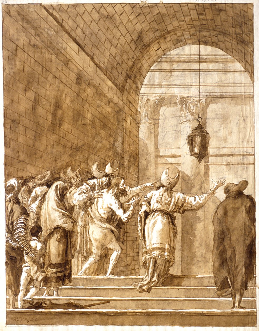 Nebukadnesar vender tilbage fra vildmarken til sit palads af Giovanni Domenico Tiepolo