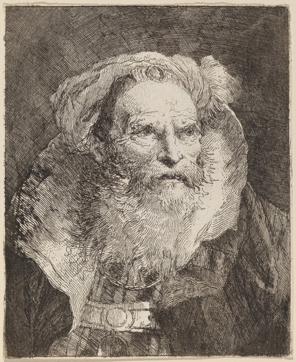 Gammel mand mediterer af Giovanni Domenico Tiepolo