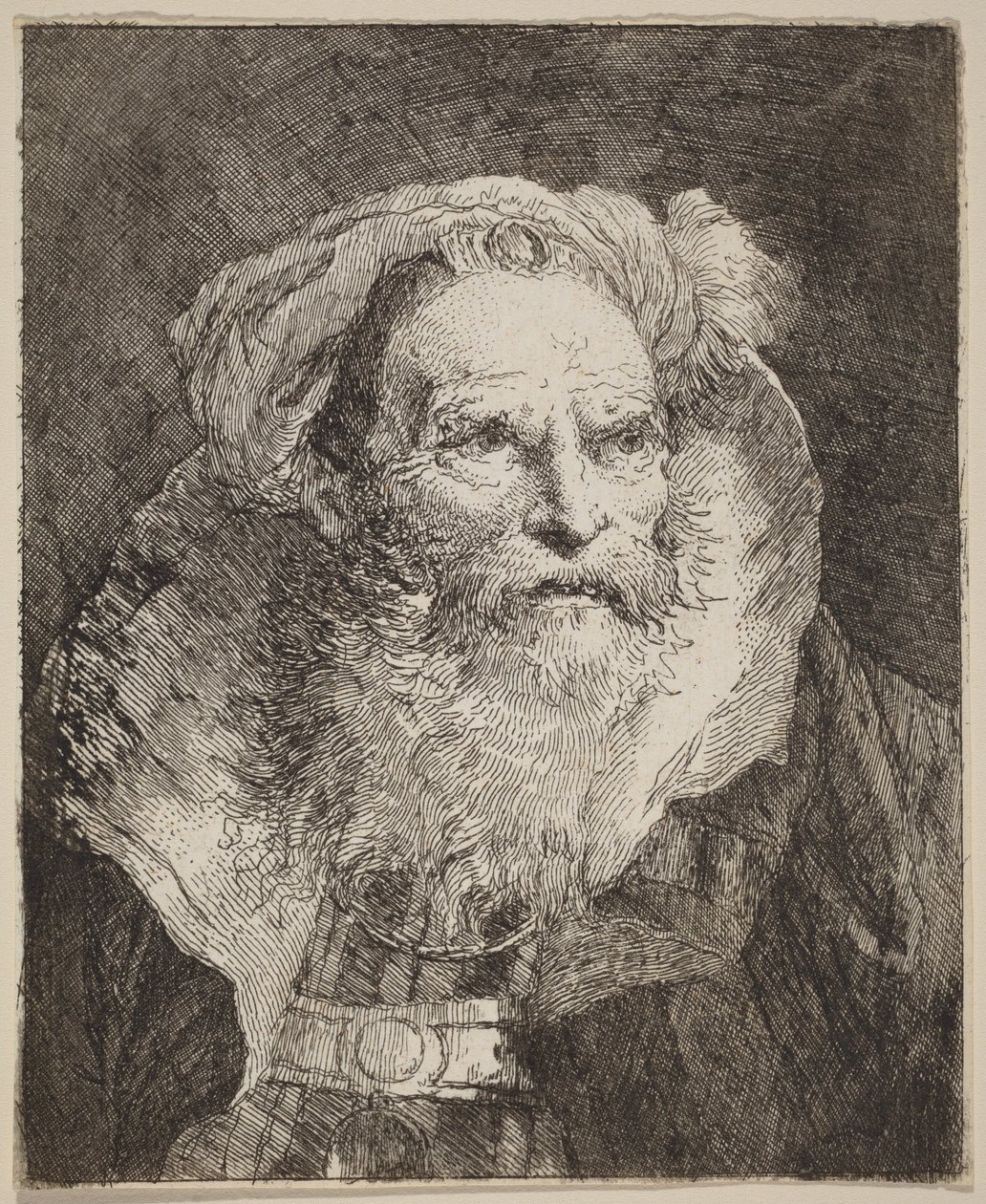 Gammel mand i meditation af Giovanni Domenico Tiepolo