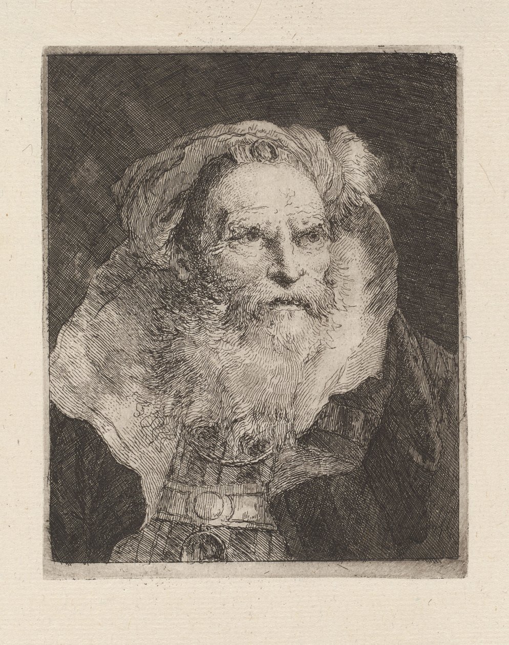 Den mediterende gamle mand, fra »Raccolta di Teste« (Samling af hoveder) af Giovanni Domenico Tiepolo