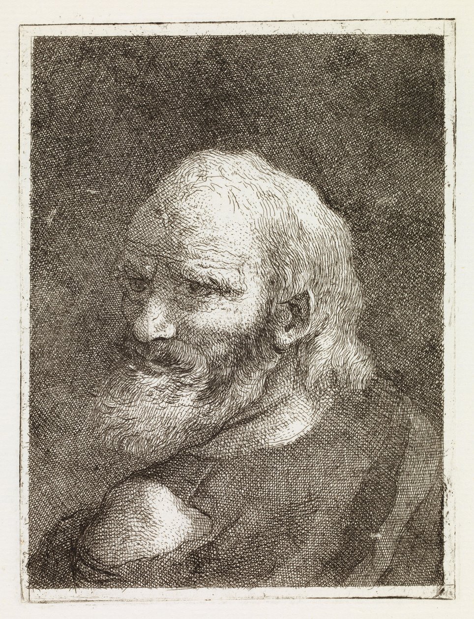 En gammel mand set bagfra af Giovanni Domenico Tiepolo