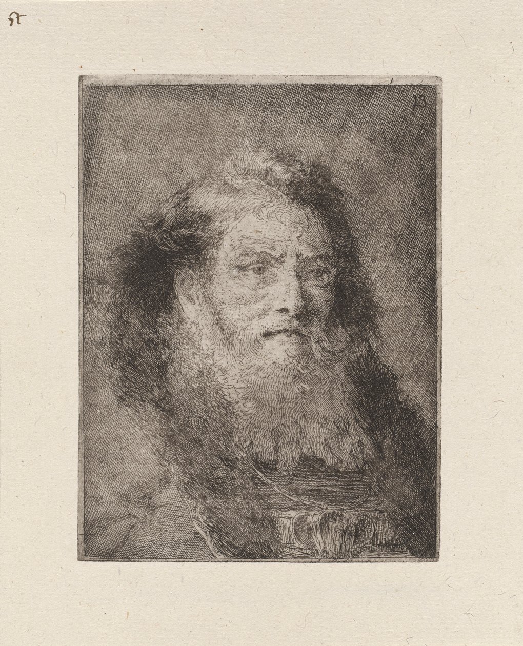 Gammel mand med bare hoved, fra Raccolta di Teste (Samling af hoveder) af Giovanni Domenico Tiepolo