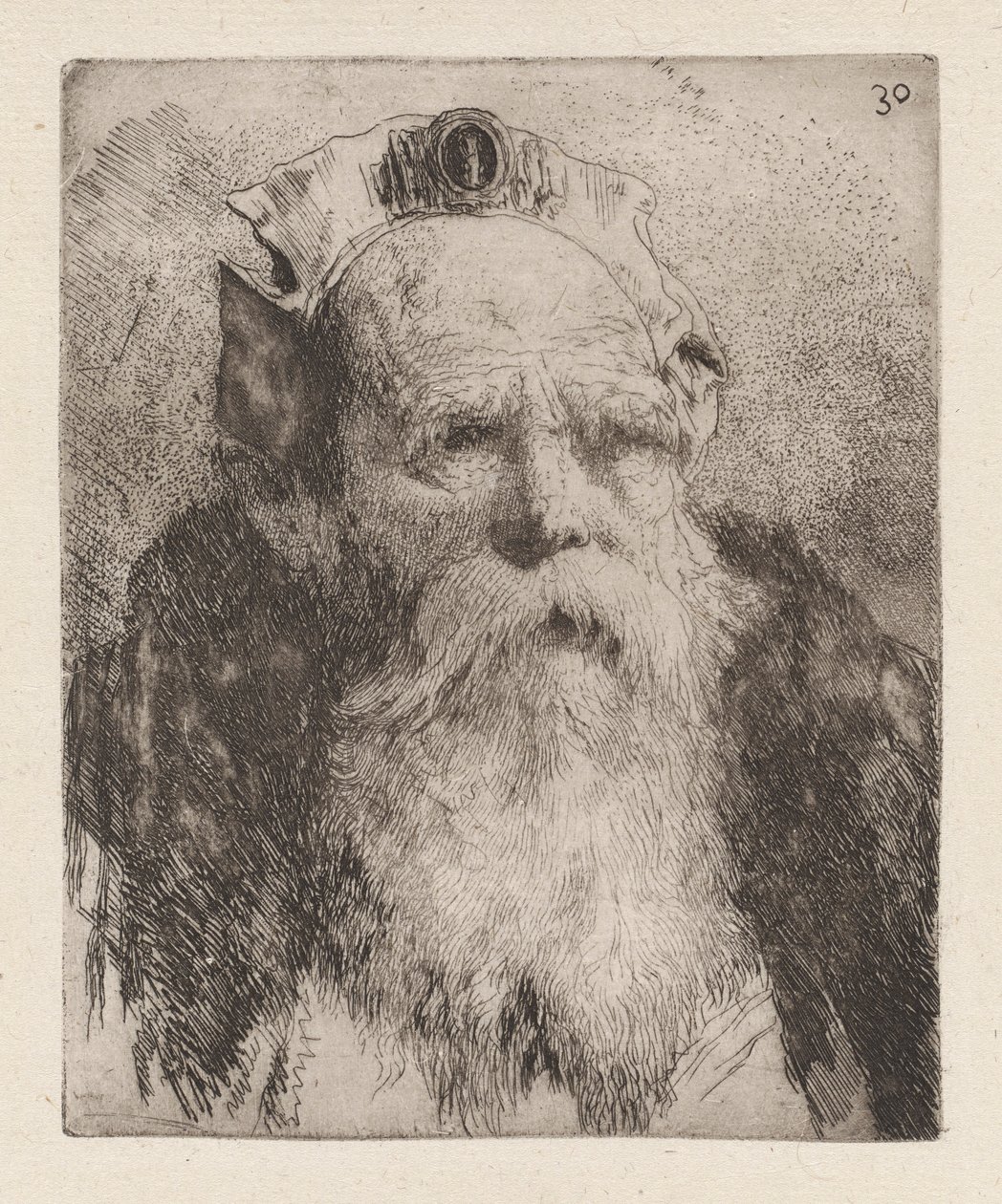 Gammel mand med skæg, fra Raccolta di Teste (Samling af hoveder) af Giovanni Domenico Tiepolo