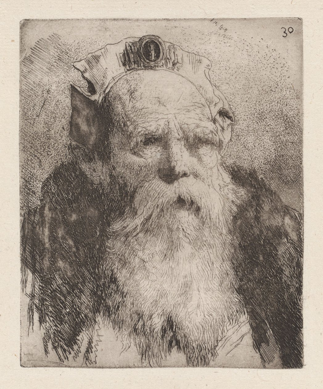 Gammel mand med skæg, fra Raccolta di Teste (Samling af hoveder) af Giovanni Domenico Tiepolo
