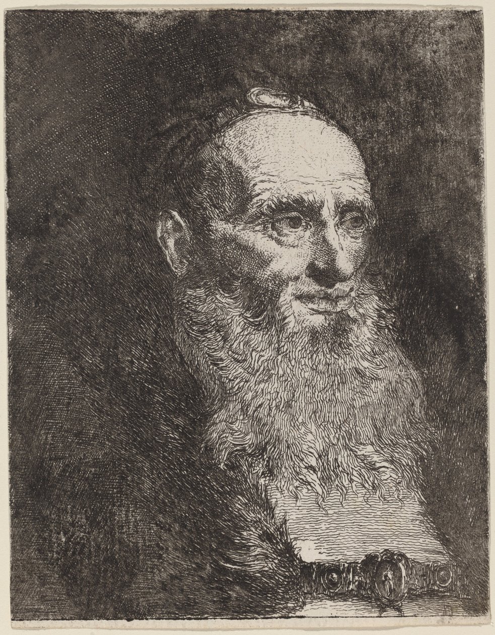 Gammel mand med skæg af Giovanni Domenico Tiepolo
