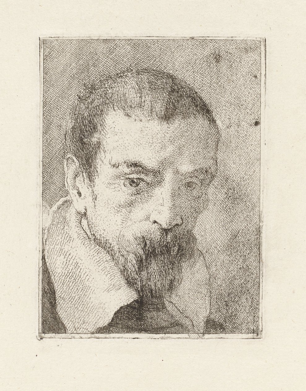 Gammel mand med skæg og bar hoved, fra »Raccolta di Teste« (Samling af hoveder) af Giovanni Domenico Tiepolo
