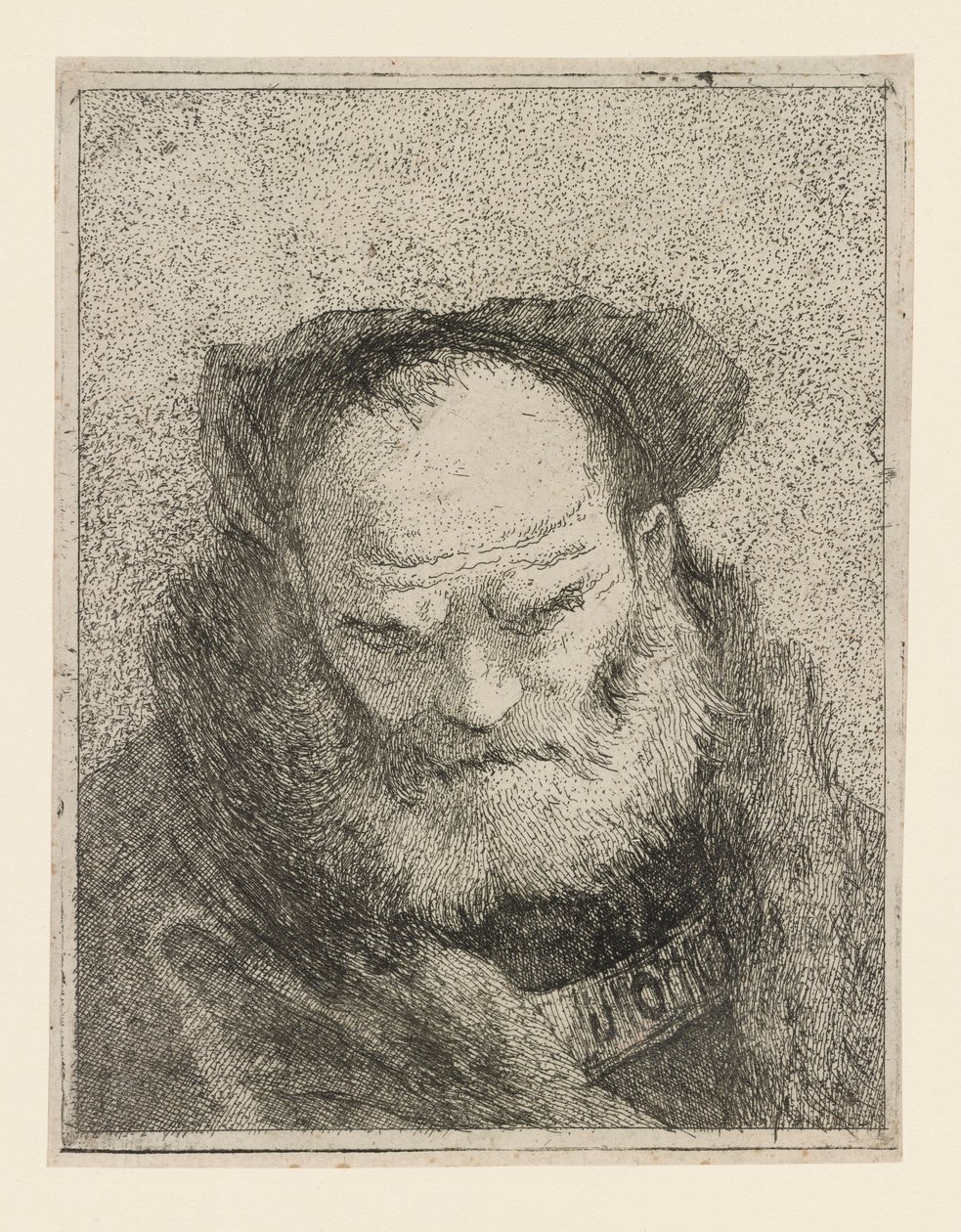 Gammel mand med skæg, fra Raccolta di Teste (Samling af hoveder) af Giovanni Domenico Tiepolo