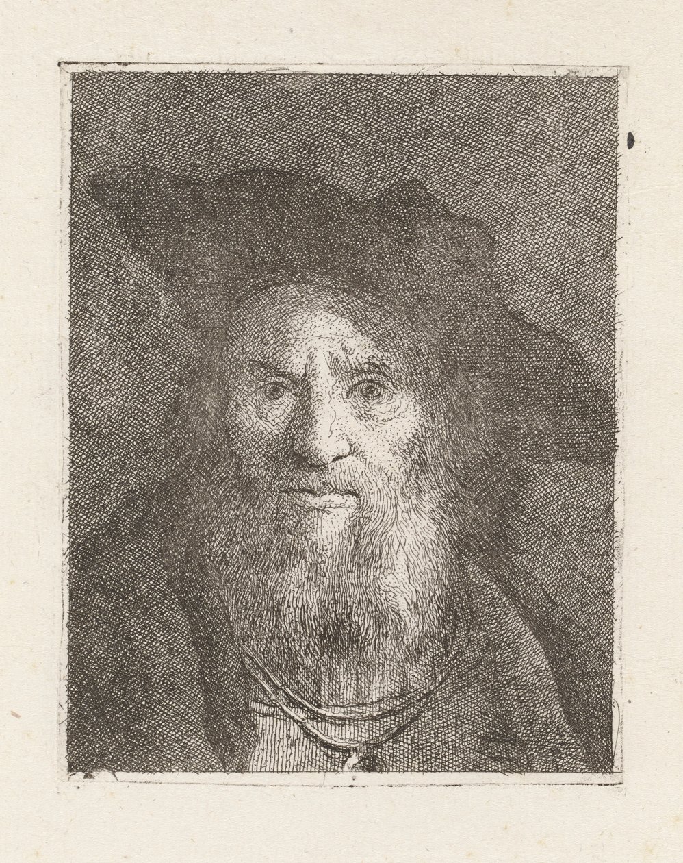 Gammel mand med hat, fra Raccolta di Teste (Samling af hoveder) af Giovanni Domenico Tiepolo