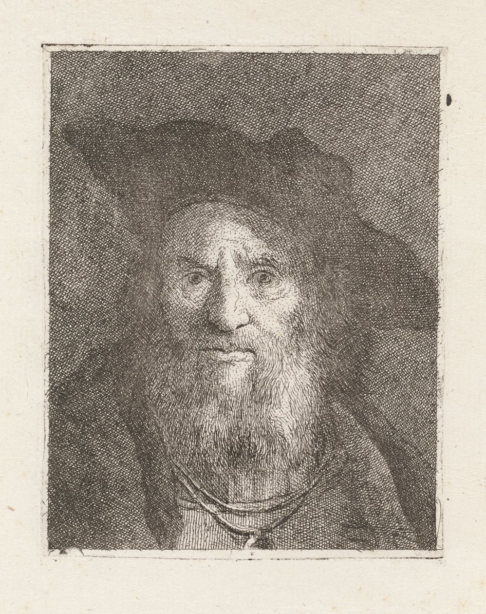 Gammel mand med hat, fra Raccolta di Teste (Samling af hoveder) af Giovanni Domenico Tiepolo