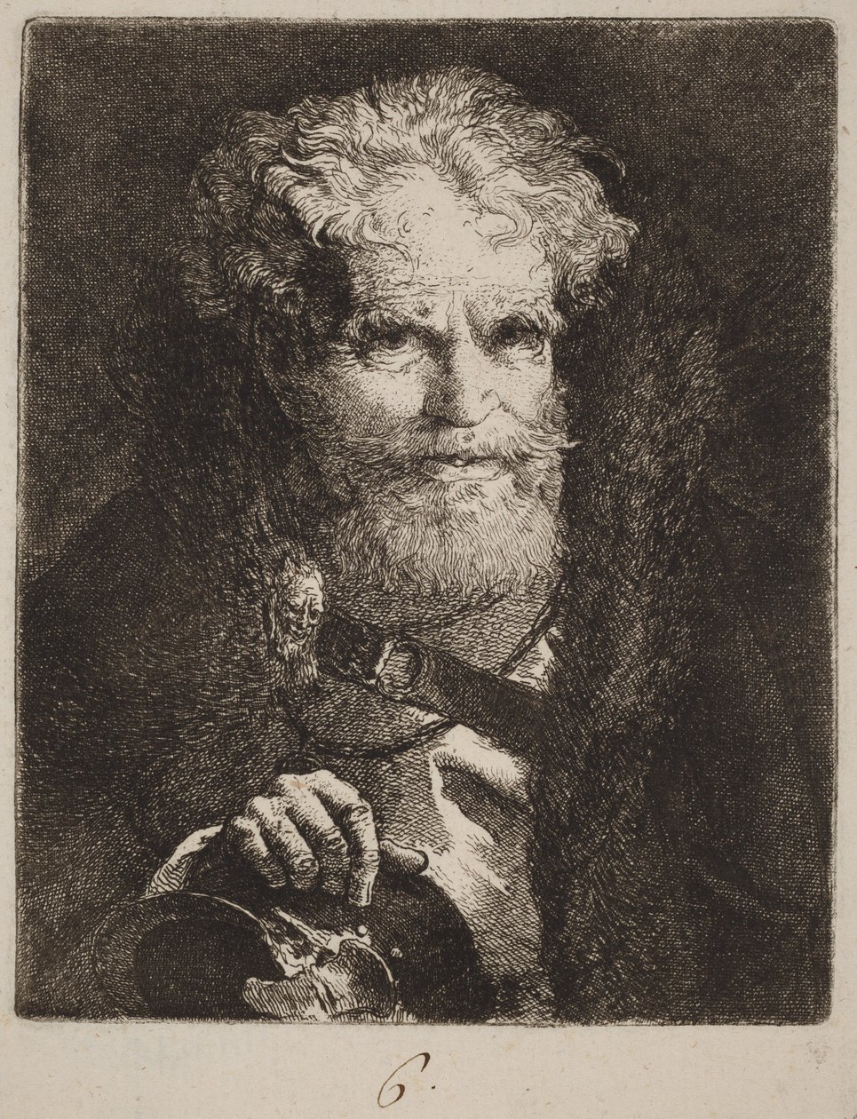 Den gamle mand med hjelmen af Giovanni Domenico Tiepolo