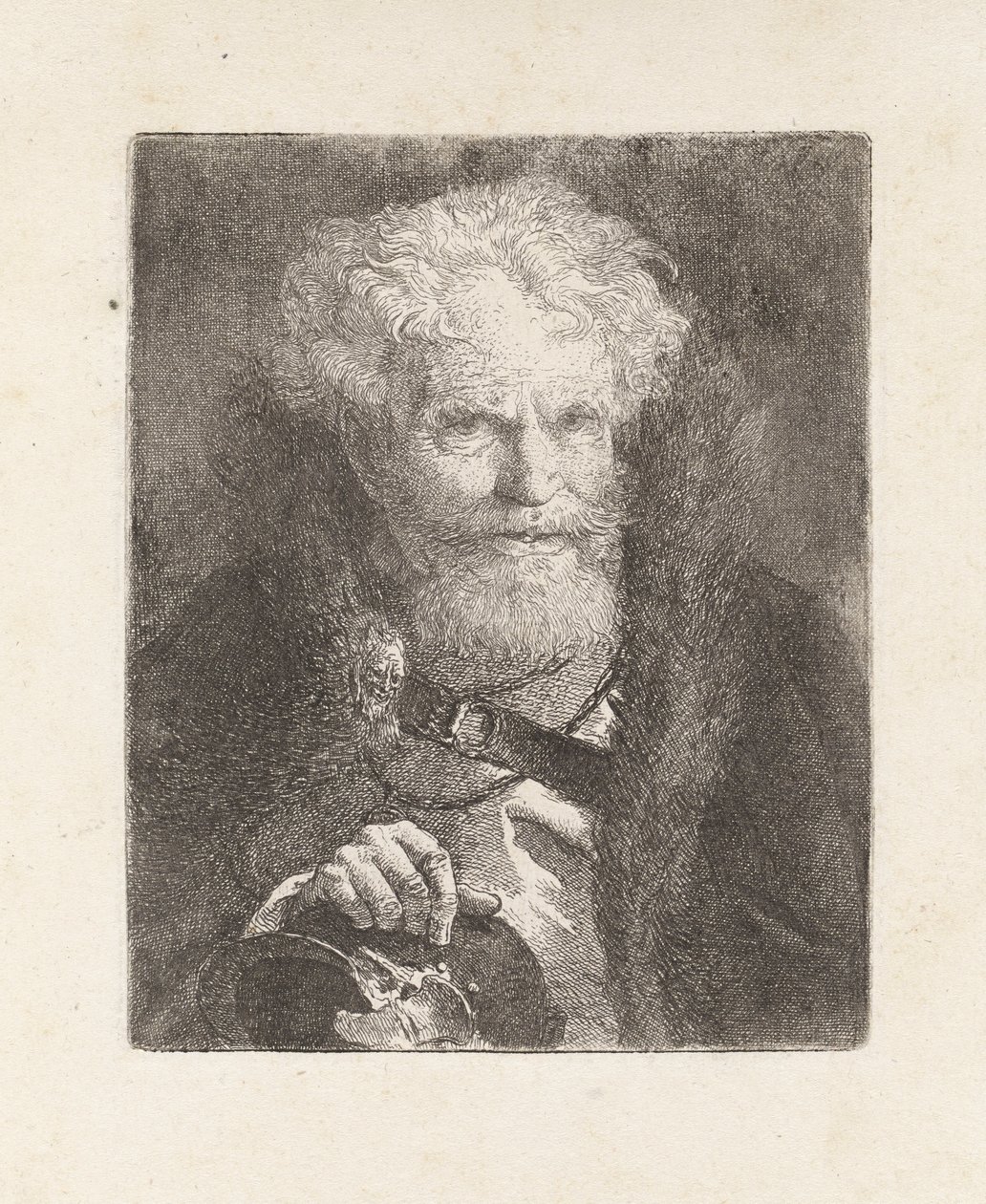 Gammel mand med hjelm, fra Raccolta di Teste (Samling af hoveder) af Giovanni Domenico Tiepolo