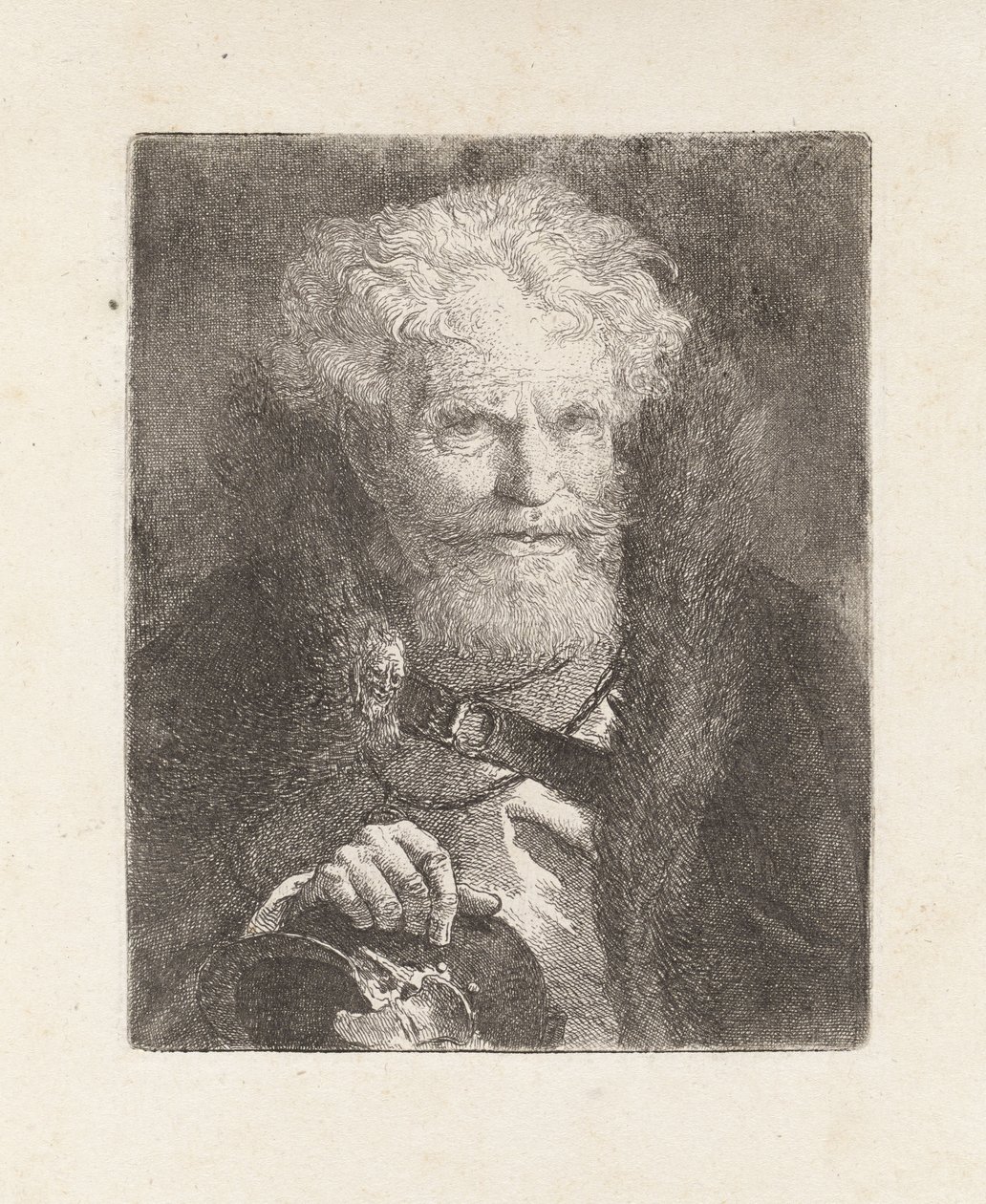 Gammel mand med hjelm, fra Raccolta di Teste (Samling af hoveder) af Giovanni Domenico Tiepolo