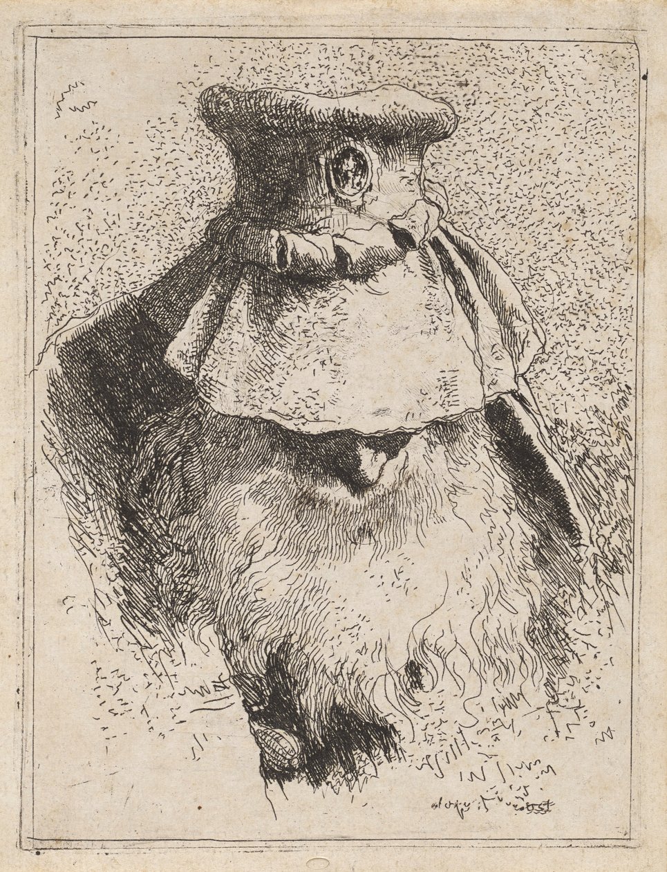 Gammel mand med en stor hat, fra Raccolta di Teste (Samling af hoveder) af Giovanni Domenico Tiepolo