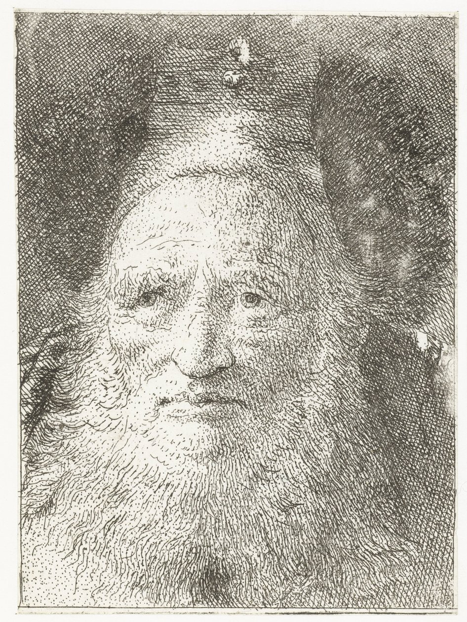 Gammel mand med pelshat Samling af hoveder (serietitel) Raccolta di Teste (serietitel) af Giovanni Domenico Tiepolo