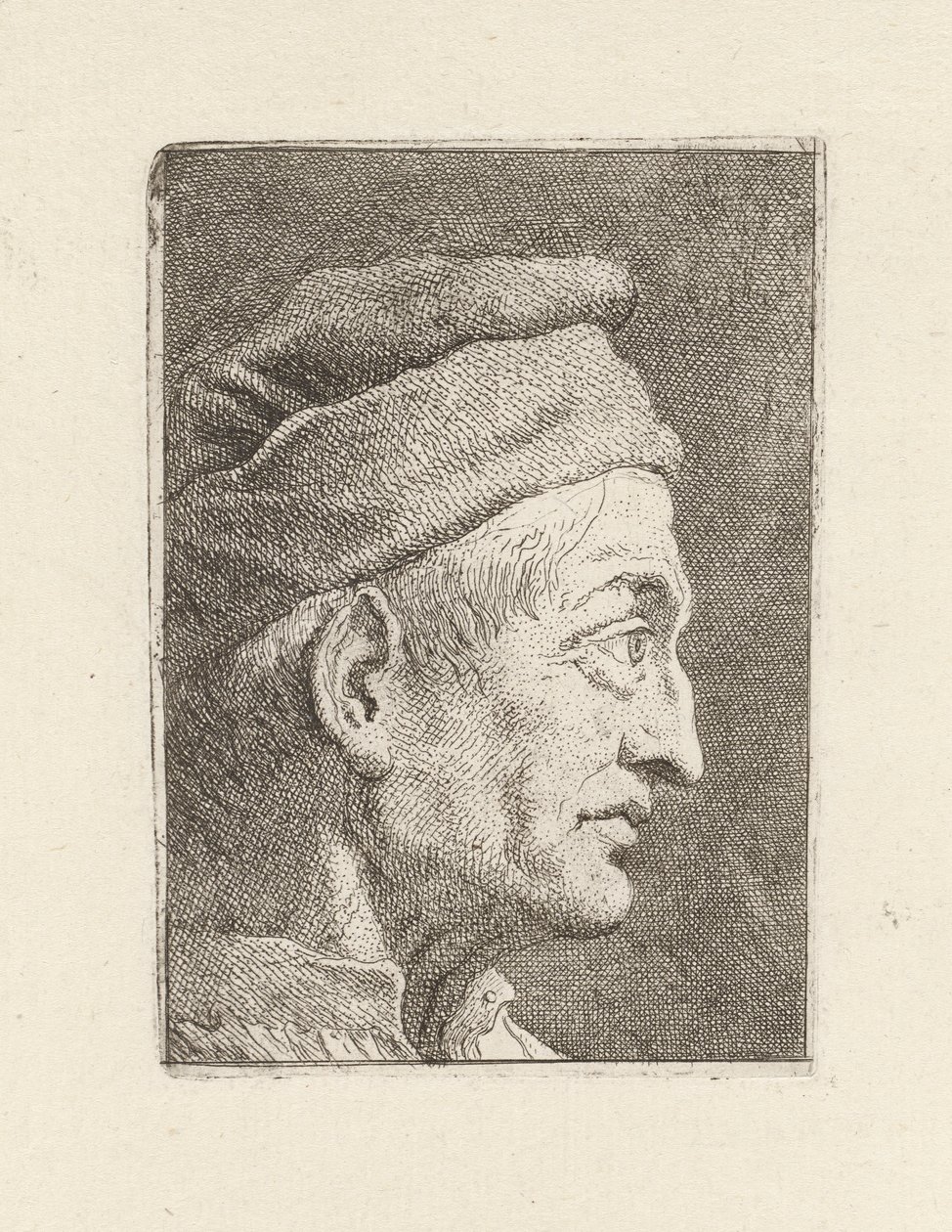 Profil af en gammel mand, fra Raccolta di Teste (Samling af hoveder) af Giovanni Domenico Tiepolo