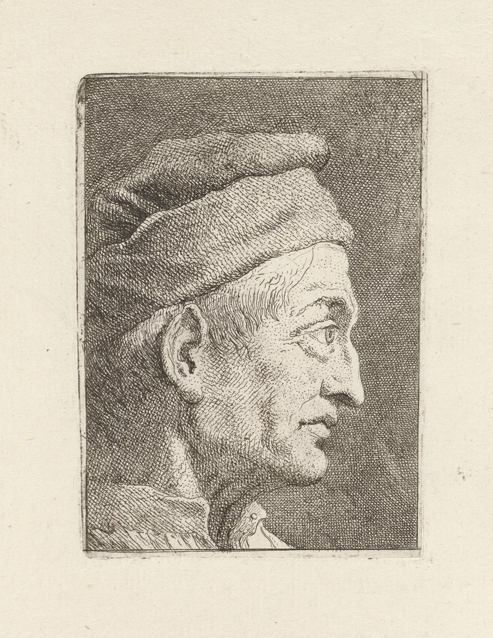 Profil af en gammel mand, fra Raccolta di Teste (Samling af hoveder) af Giovanni Domenico Tiepolo