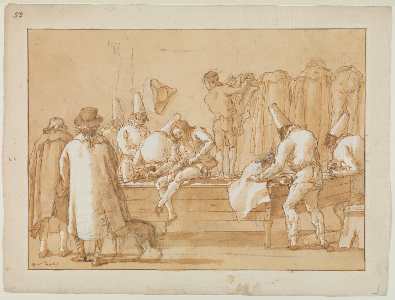 Punchinello als Schneidergehilfe af Giovanni Domenico Tiepolo
