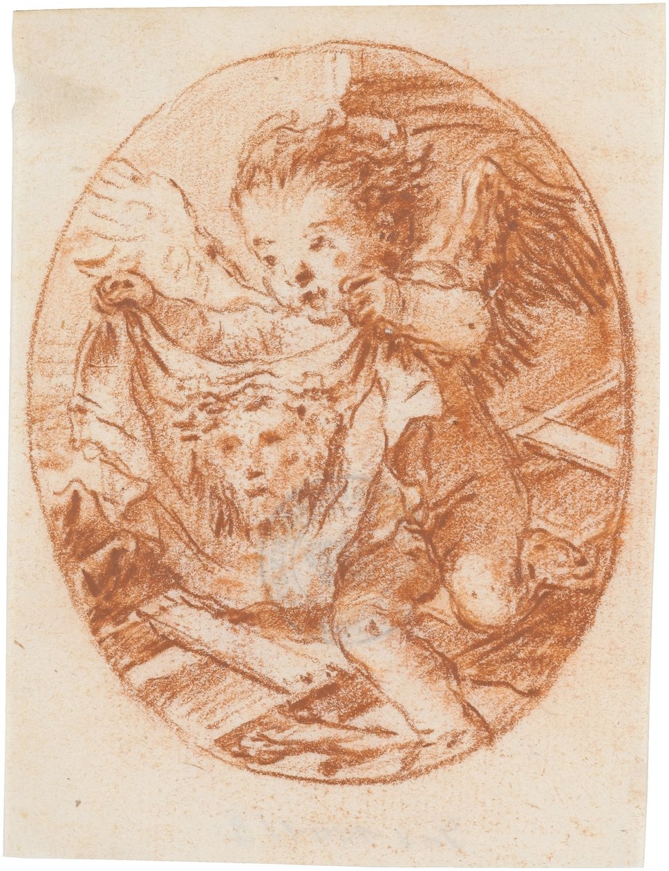 Putto mit Schweißtuch der Veronika und den Leidenswerkzeugen af Giovanni Domenico Tiepolo