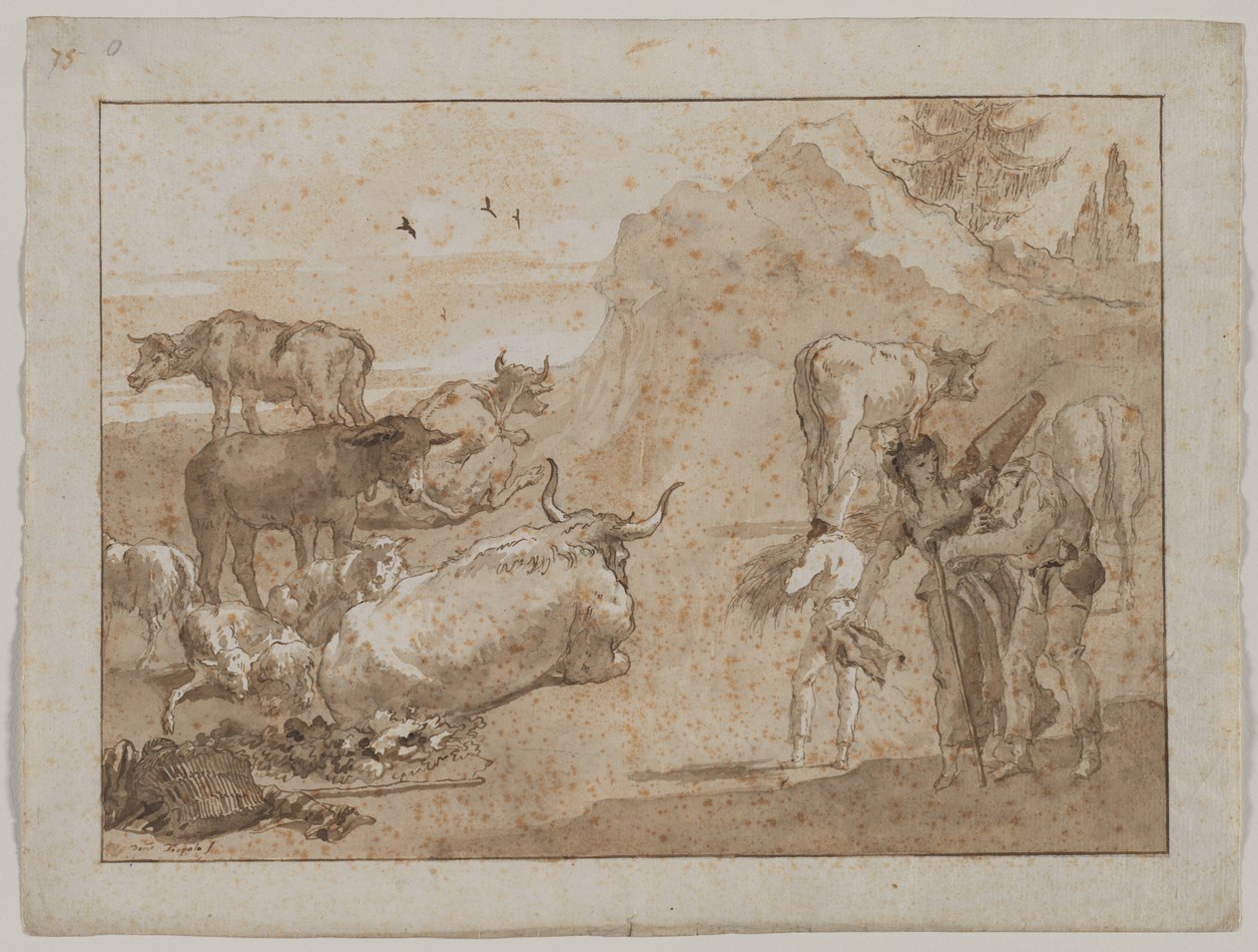 Får og køer af Giovanni Domenico Tiepolo
