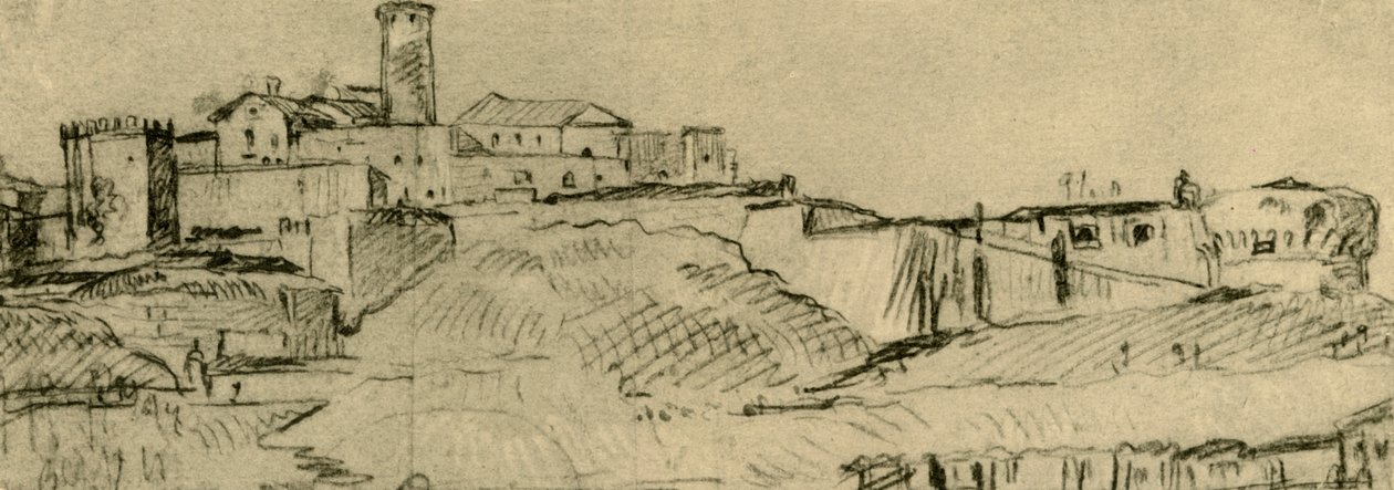 Citadellet i Brescia, midten af slutningen af det 18. århundrede, 1928 af Giovanni Domenico Tiepolo