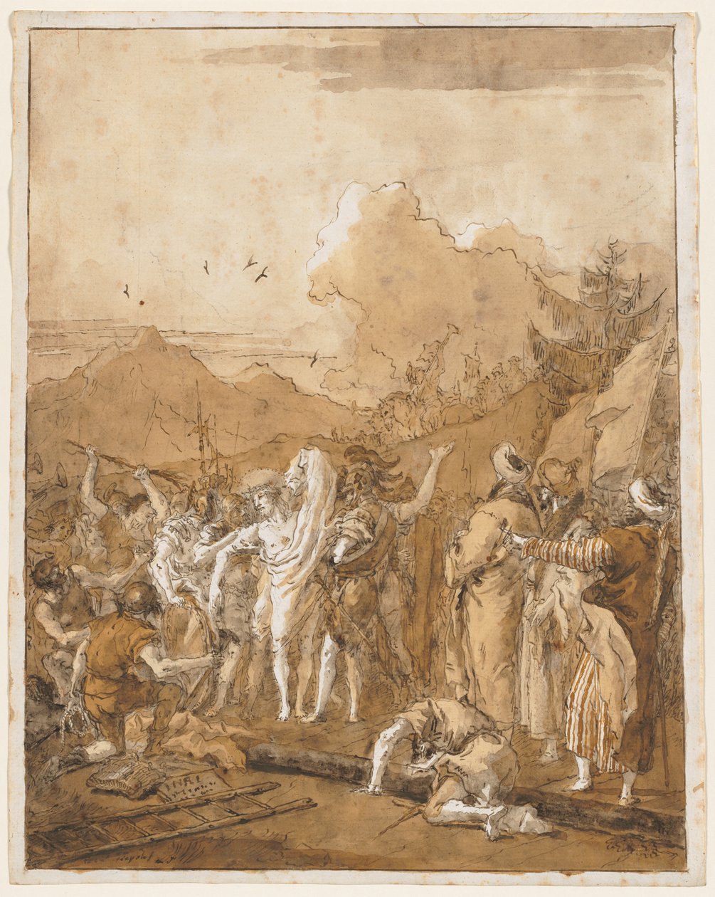Kristi afklædning, ca. 1785-1790. af Giovanni Domenico Tiepolo