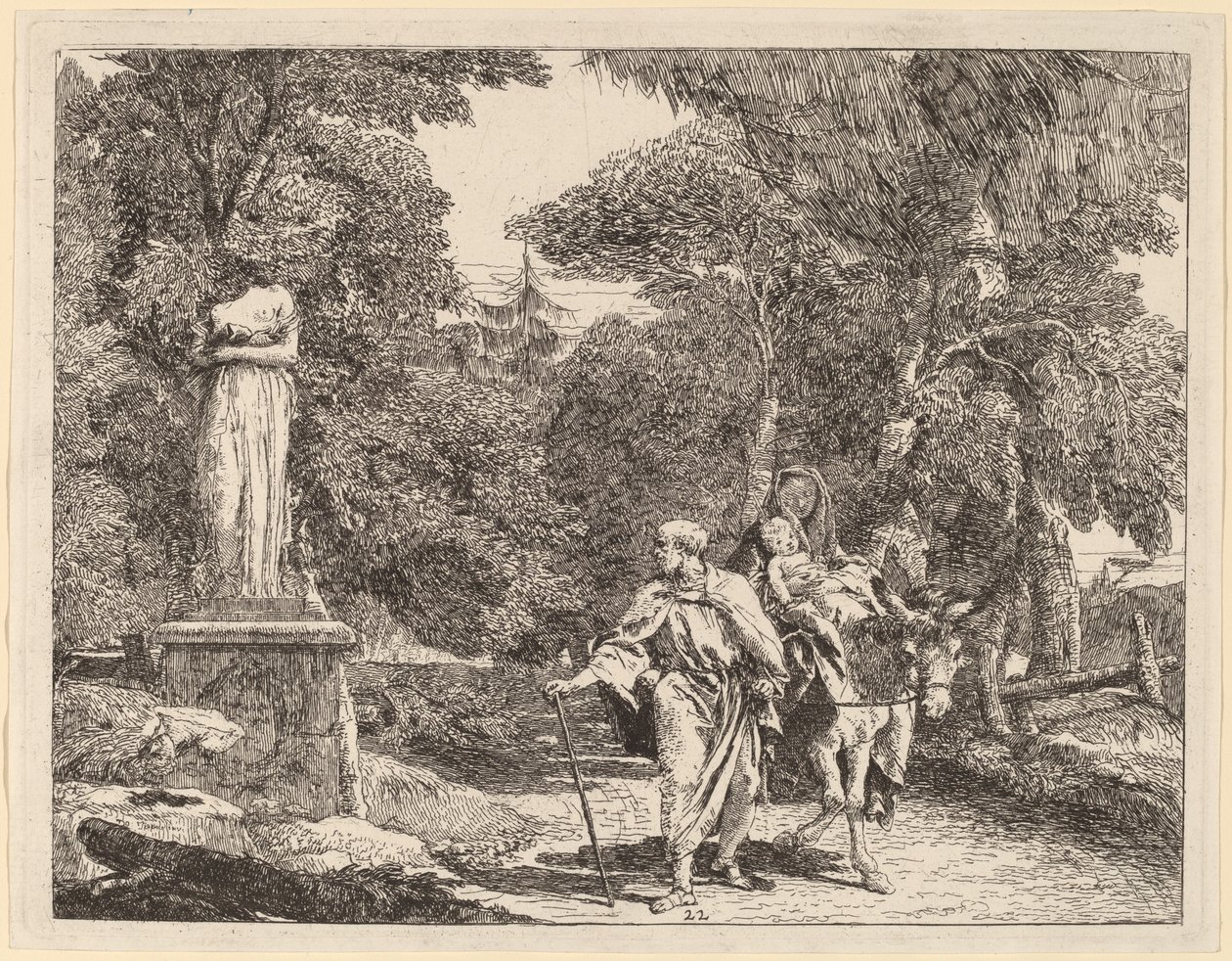 Afsnittet af det faldende idol af Giovanni Domenico Tiepolo