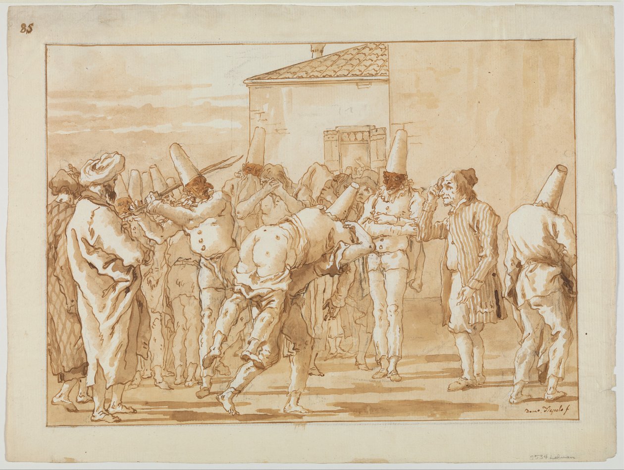 Punchinellos piskning af Giovanni Domenico Tiepolo