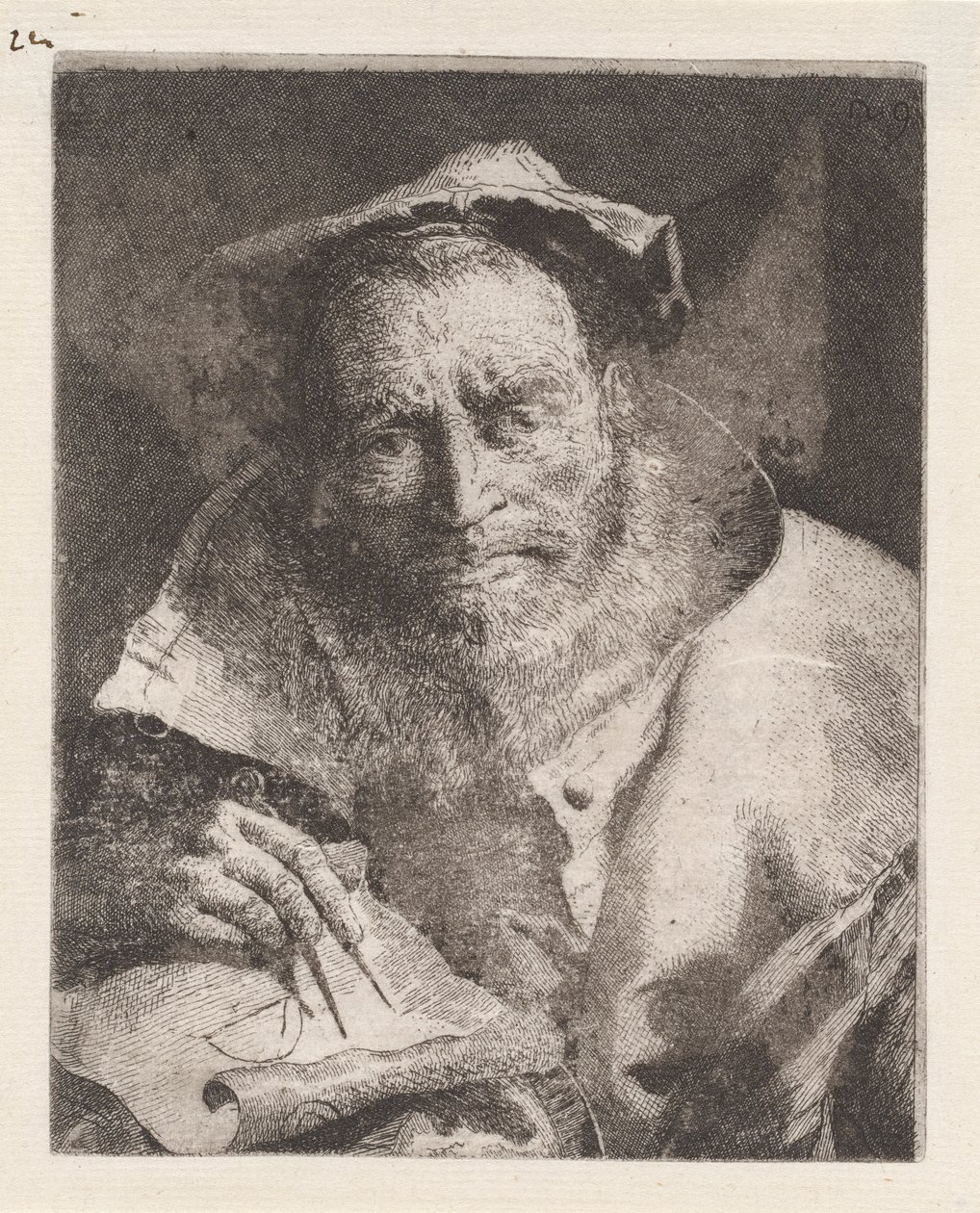 Matematikeren fra Raccolta di Teste (Samling af hoveder) af Giovanni Domenico Tiepolo