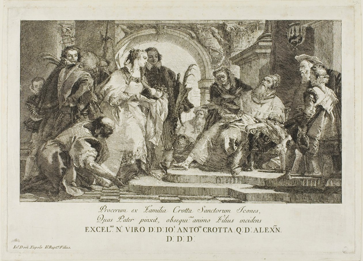 Crotta-familiens skytshelger af Giovanni Domenico Tiepolo