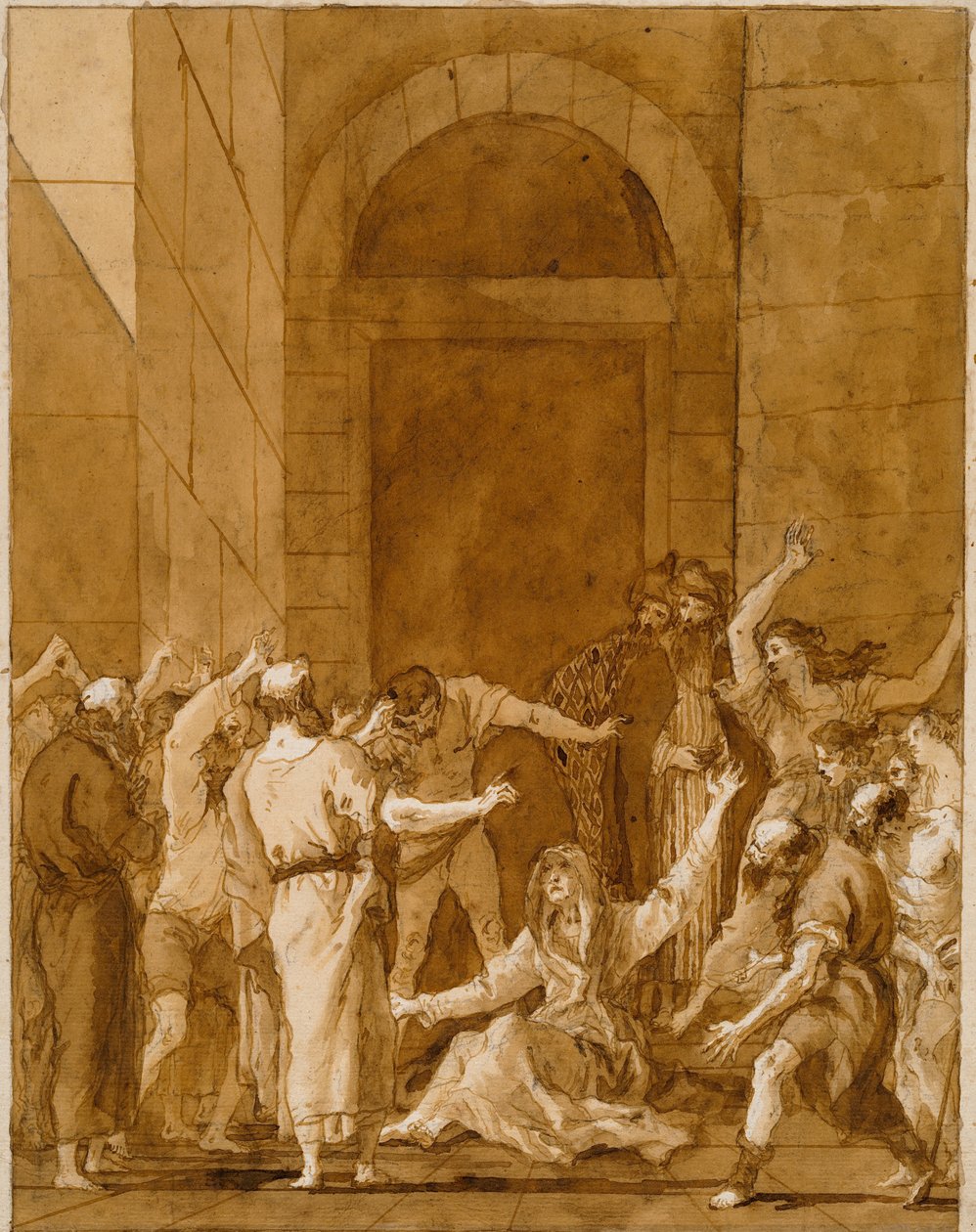 Rejsningen af Tabitha af Giovanni Domenico Tiepolo
