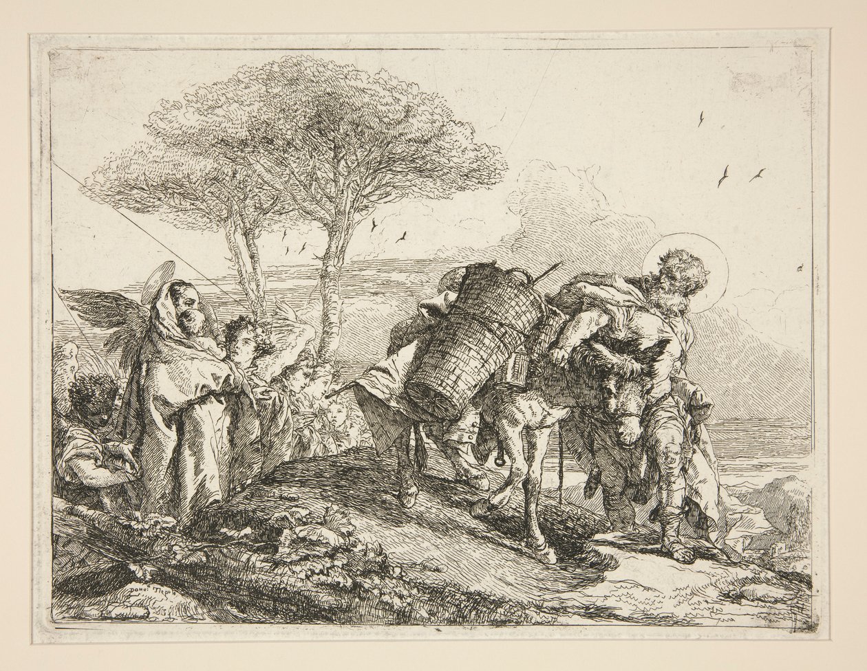 The Virgin, Holding the Child, fra serien Idee pittoresche sopra la fuga in Egitto (Flight into Egypt) af Giovanni Domenico Tiepolo