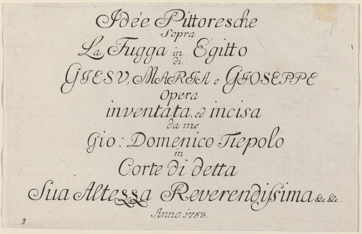 Titel side af Giovanni Domenico Tiepolo