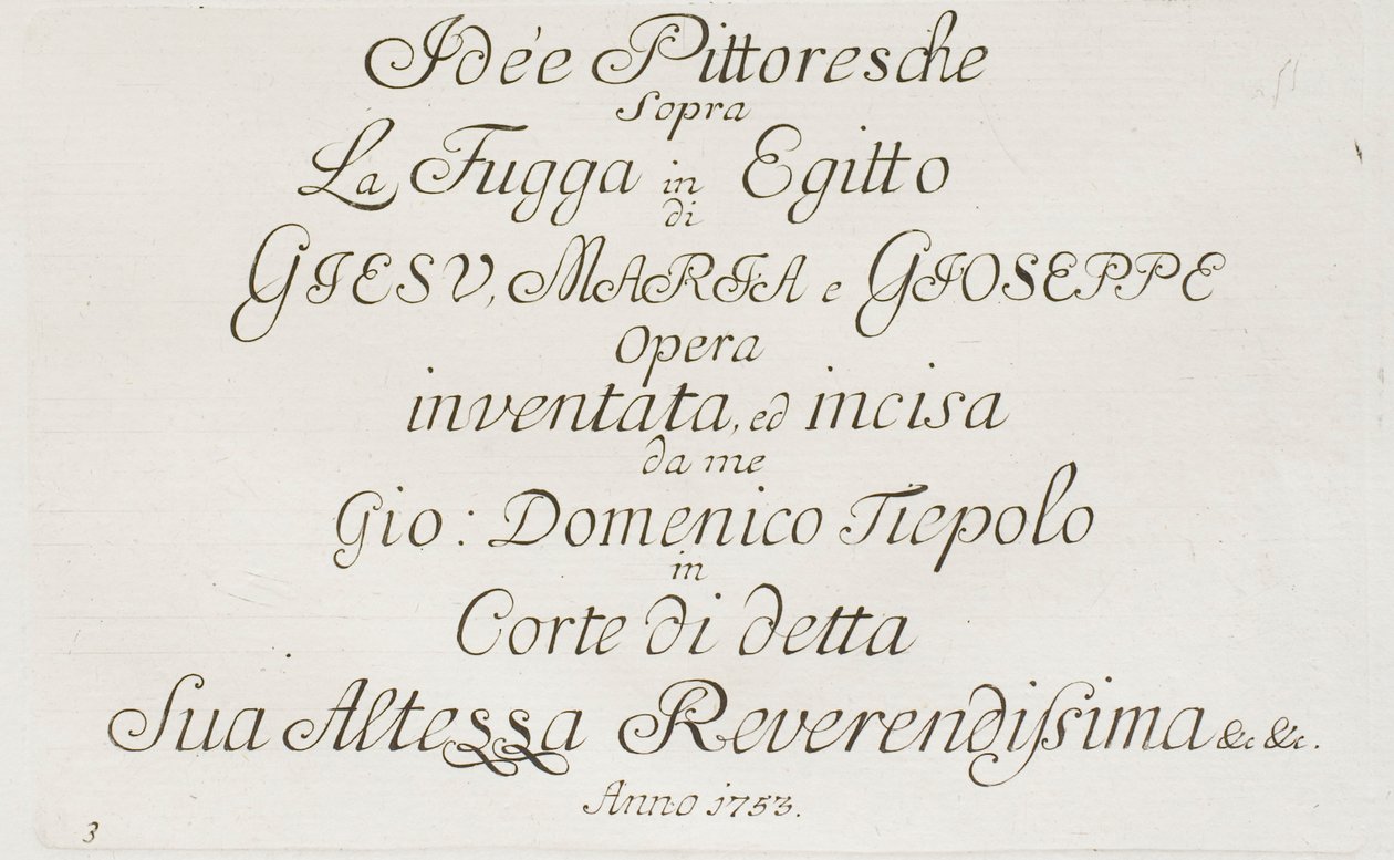 Titelsiden til Flugten til Egypten af Giovanni Domenico Tiepolo
