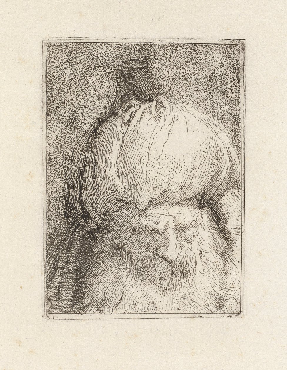 Turk set forfra, fra Raccolta di Teste (Samling af hoveder) af Giovanni Domenico Tiepolo