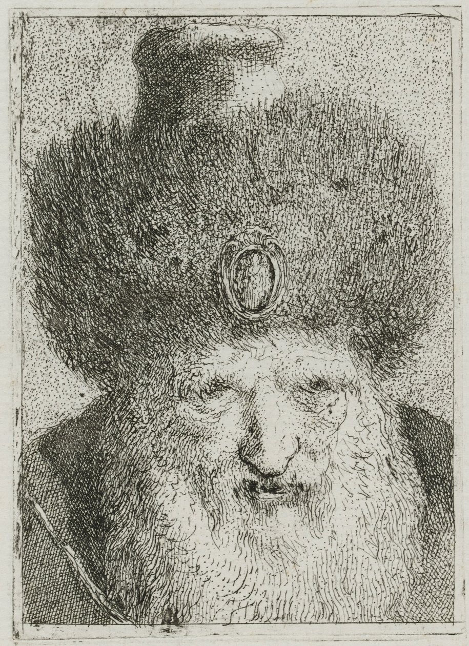 Turk med pelshat, fra Raccolta di Teste (Samling af hoveder) af Giovanni Domenico Tiepolo