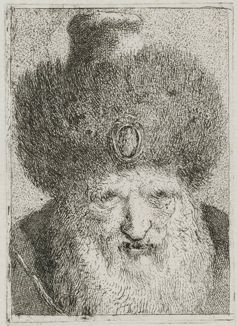 Tyrker med pelshue, fra Raccolta di Teste (Samling af hoveder) af Giovanni Domenico Tiepolo