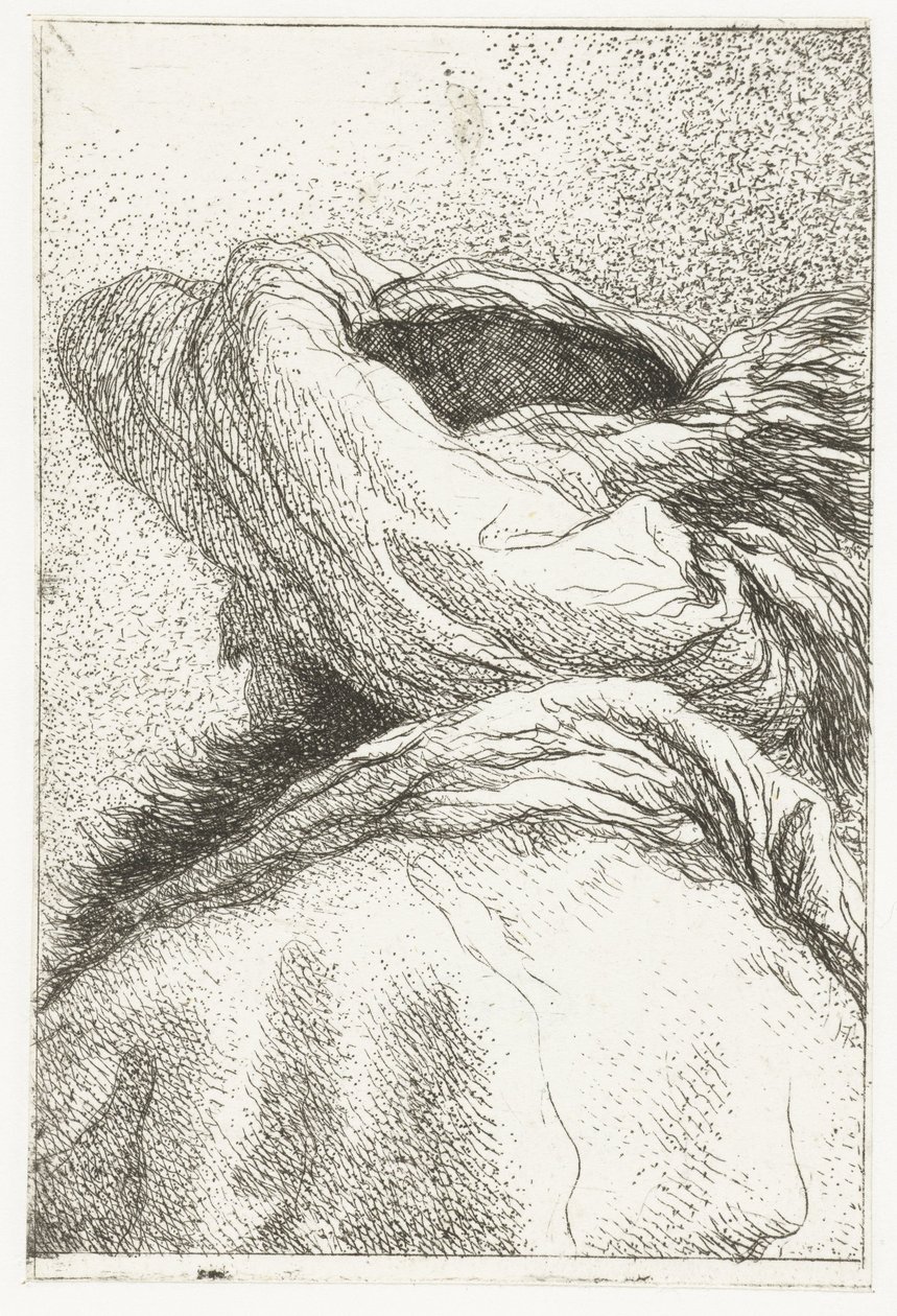 Tyrkisk mand med hovedet vendt væk iført turban Samling af hoveder (serietitel) Raccolta di Teste (serietitel) af Giovanni Domenico Tiepolo