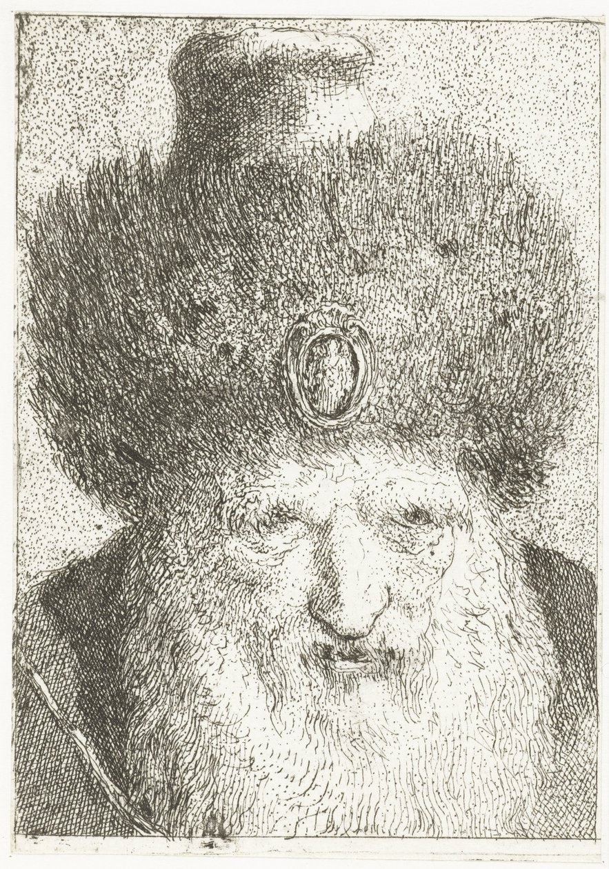 Tyrkisk mand med pelshat Samling af hoveder (serietitel) Raccolta di Teste (serietitel) af Giovanni Domenico Tiepolo