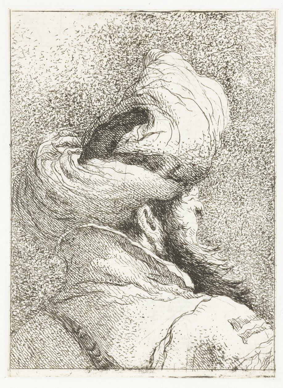 Tyrkisk mand med turban af Giovanni Domenico Tiepolo