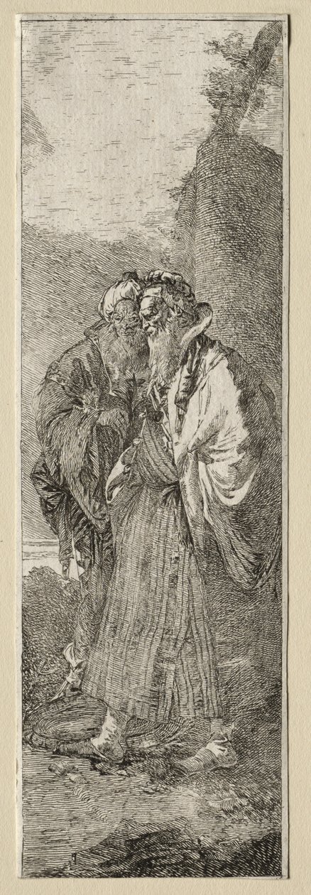 To gamle mænd i et landskab af Giovanni Domenico Tiepolo
