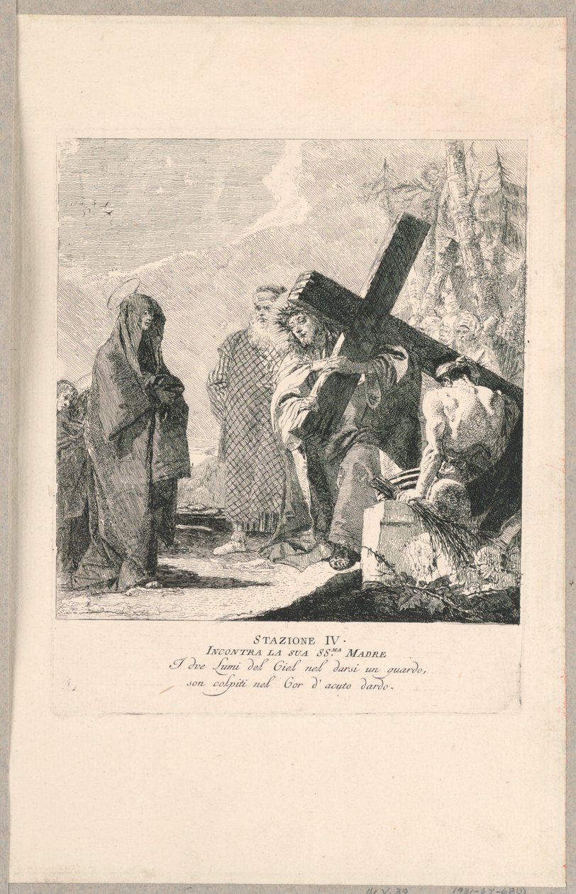 Via crucis - Station IV, han møder sin mor af Giovanni Domenico Tiepolo