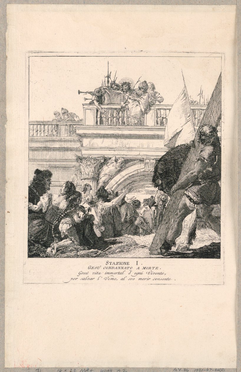 Via crucis - Station I, Jesus dømt til døden af Giovanni Domenico Tiepolo