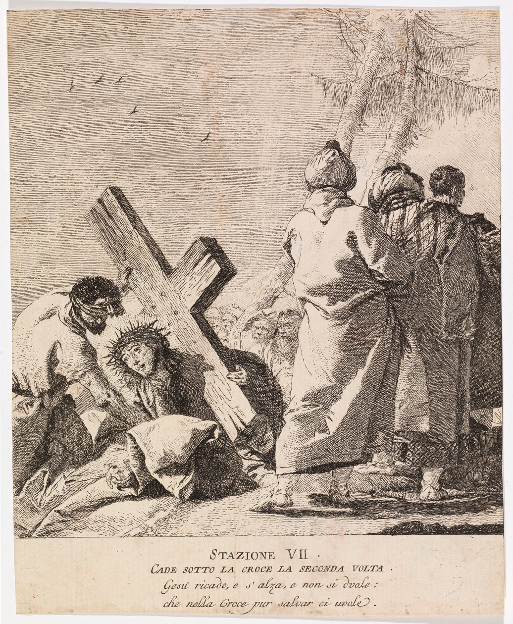 Via crucis - Station VII. Jesus falder for anden gang af Giovanni Domenico Tiepolo