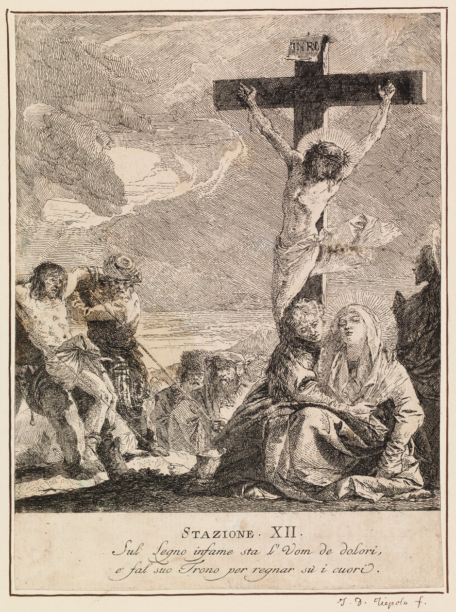 Via crucis - Station XII. Jesus dør på korset af Giovanni Domenico Tiepolo