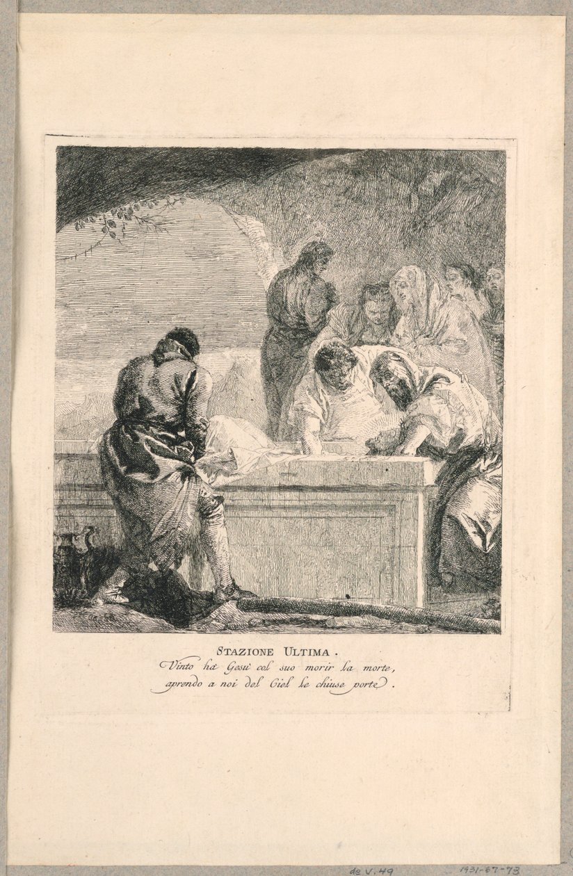 Via crucis - Station XIV, Gravmælet af Giovanni Domenico Tiepolo