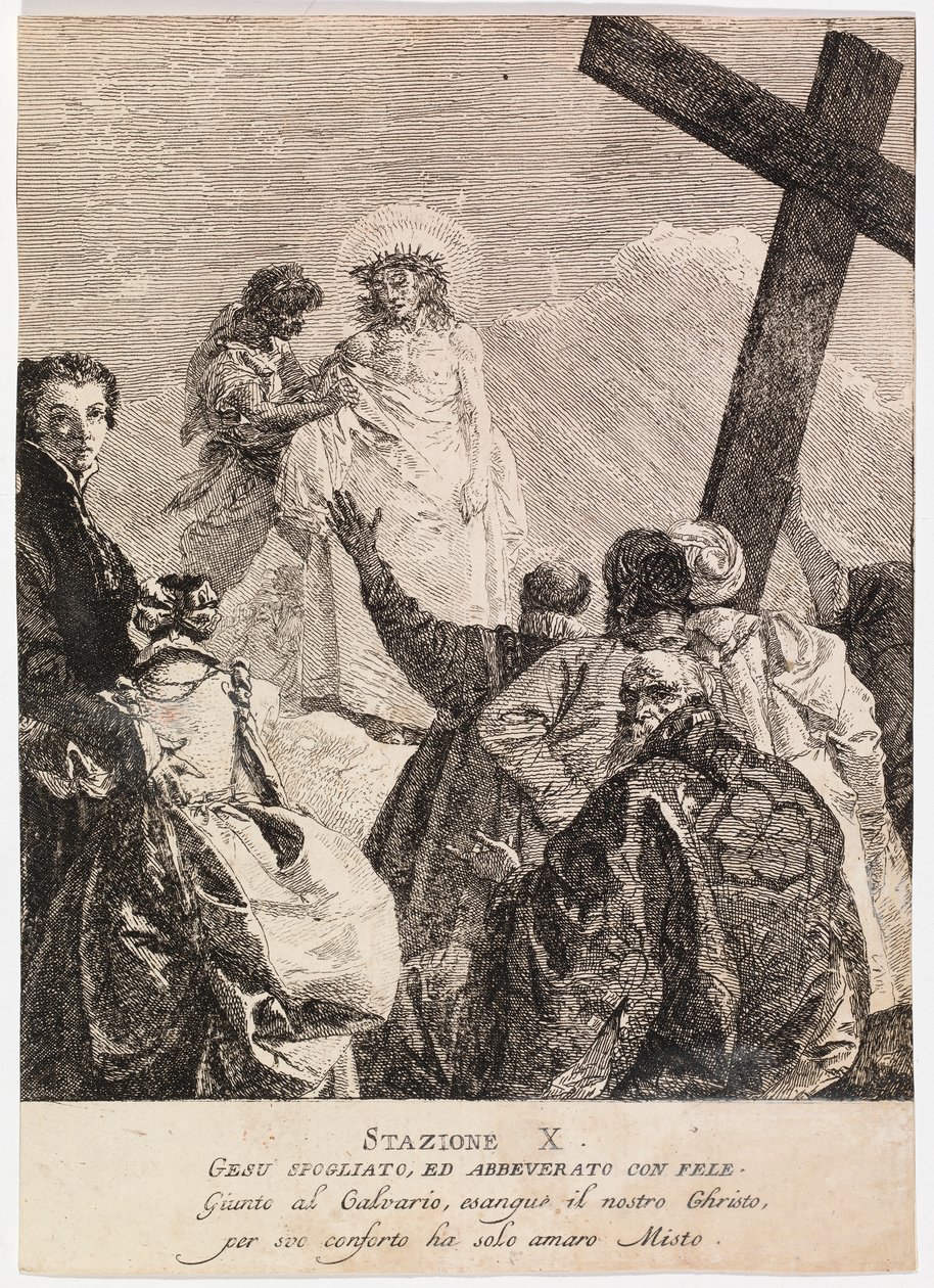 Via crucis - Station X. Jesus fratages sine klæder af Giovanni Domenico Tiepolo