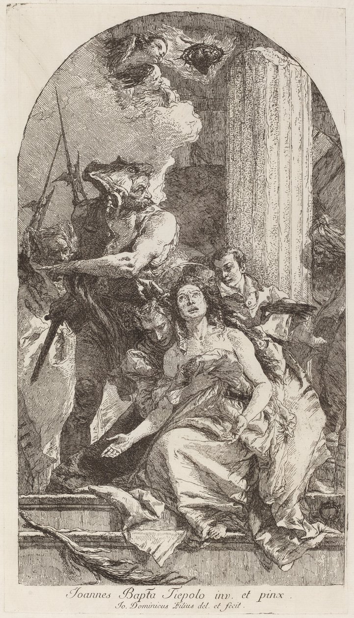 Sankt Agathas martyrium af Giovanni Domenico Tiepolo after Giovanni Battista Tiepolo
